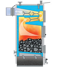Kocioł z górnym spalaniem